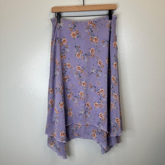 Free People Asymmetrical Garden Party Floral Skirt size Small - Picture 2 of 7